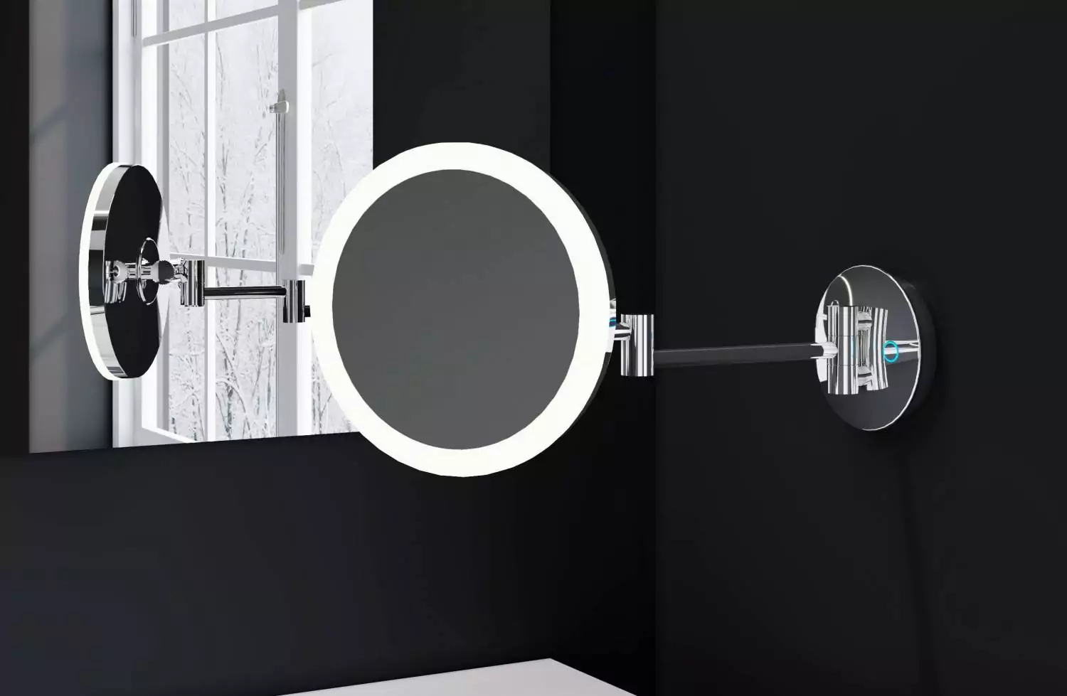 Espejo cosmético de aumento de pared con LED integrado Nysa El
