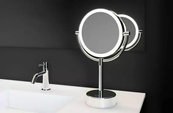 Espejo cosmético de aumento para encimera con LED integrado Selene